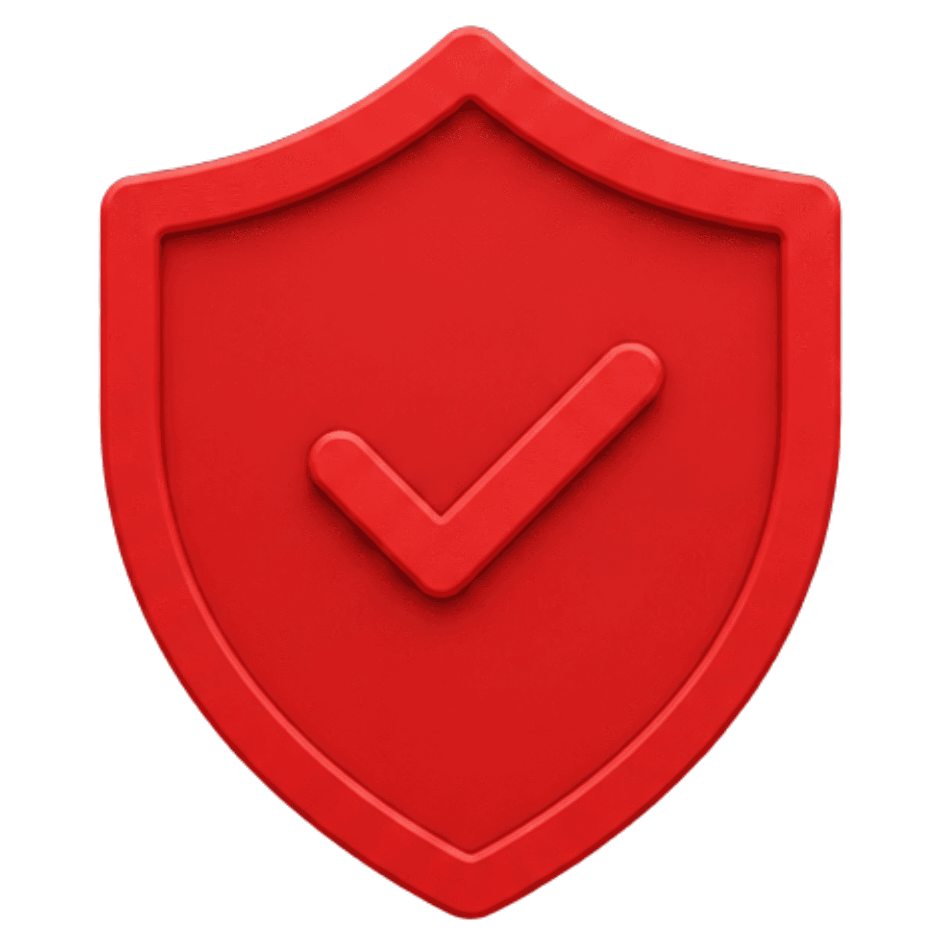 Red shield with check — verified protection